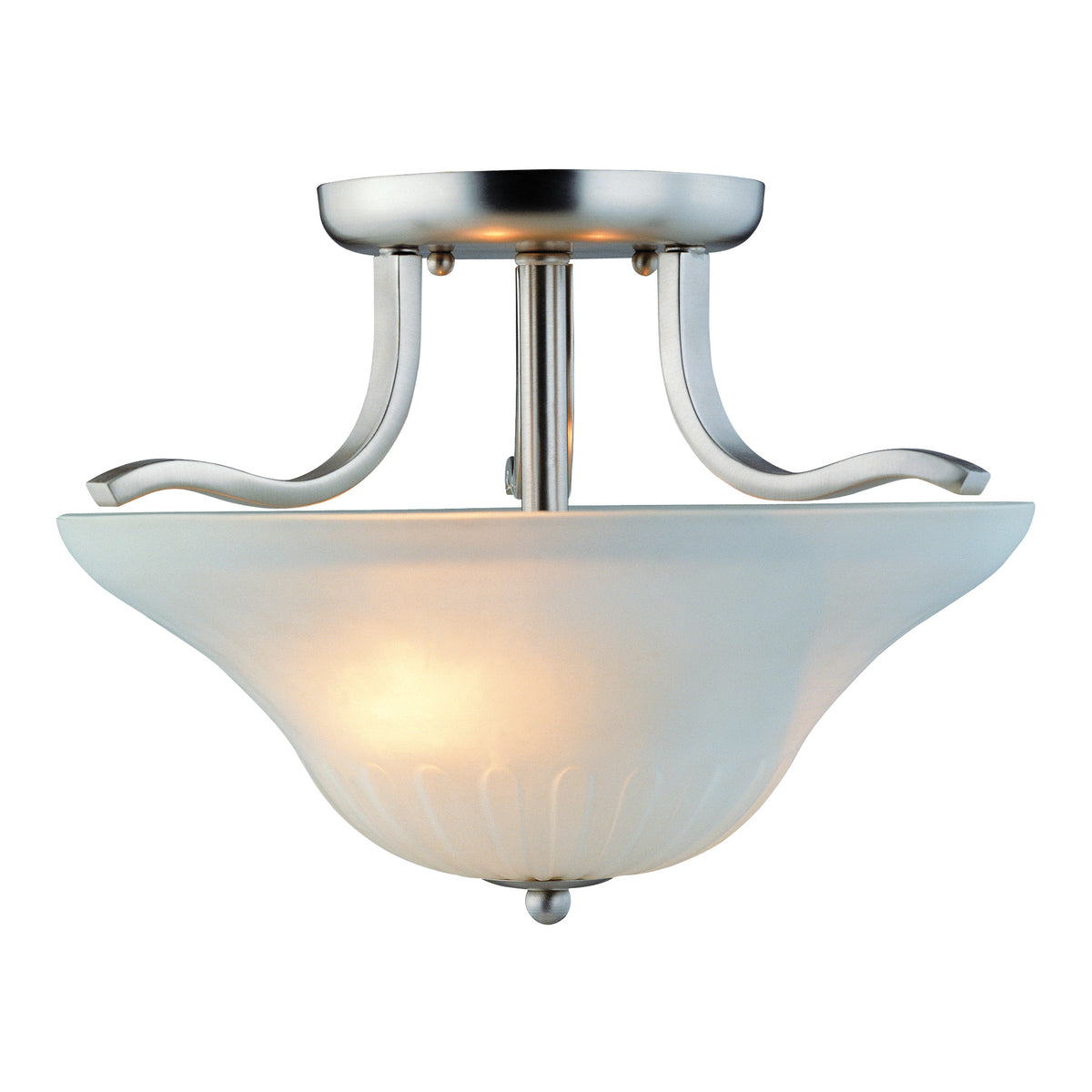Boston Harbor 1571-2SF-3L Two Light Semi-Flush Mount, 120 V, 60 W, 2-Lamp, A19 or CFL Lamp, Brushed Nickel Fixture