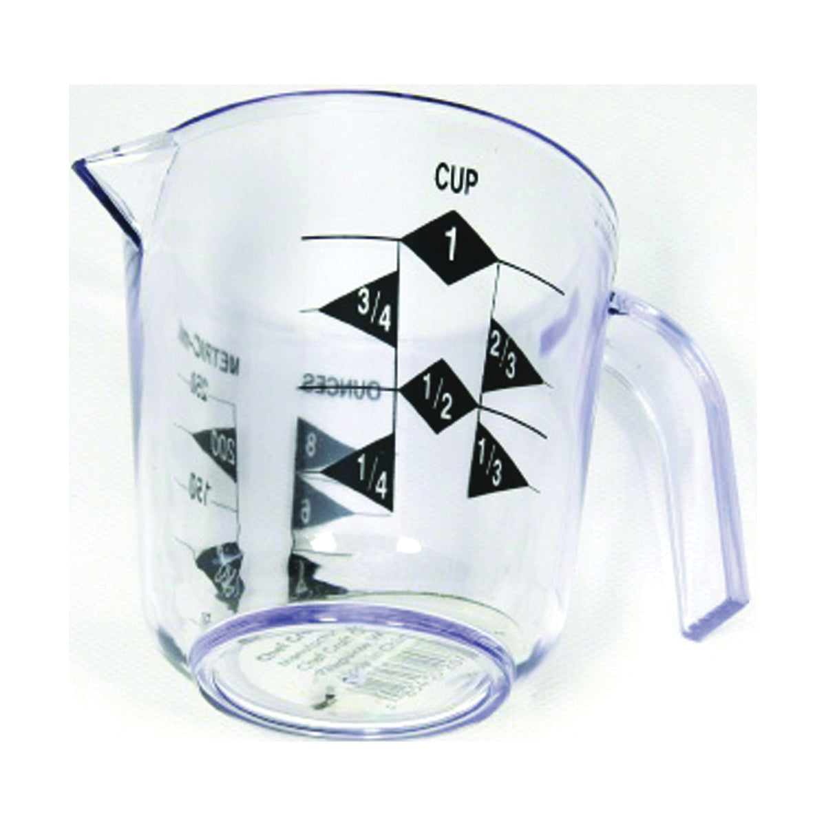 CHEF CRAFT 20789 Measuring Cup, Metric Graduation, Plastic, Clear
