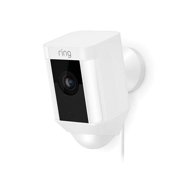 Ring 8SH1P7-WEN0 Wired Spotlight Camera, 140 deg View, 1080 pixel Resolution, Night Vision: 15 to 60 ft, White