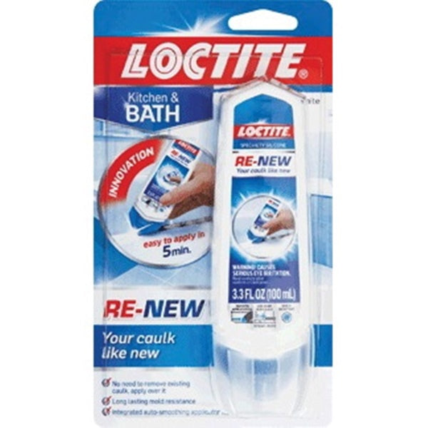 Loctite RE-NEW 2158772 Specialty Silicone Sealant, White, 24 hr Curing, 41 to 104 deg F, 3.3 oz Carded Tube