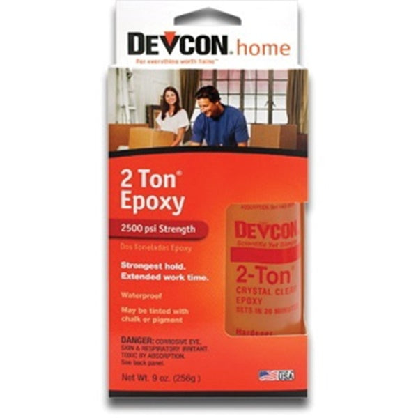 Devcon 2-Ton 33345 Epoxy, Amber, Liquid, 9 oz Box