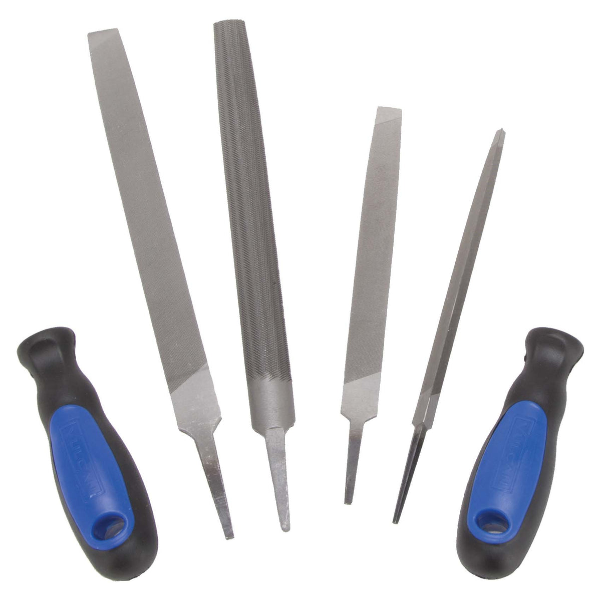 Vulcan JL-FS-6PCS-2 File Set, 6-Piece, Blade: Steel Handle: PP + TPR, Blue &amp; Black (Handle)