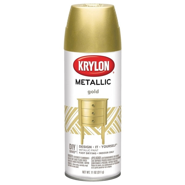 Krylon K01706007 Spray Paint, Metallic, Gold, 12 oz, Aerosol Can