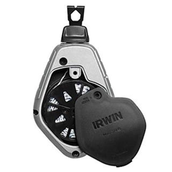 IRWIN STRAIT-LINE MACH6 Series 1932890 Chalk Reel and Chalk Combo, 100 ft L Line, Black/White Line, 6:1 Gear Ratio