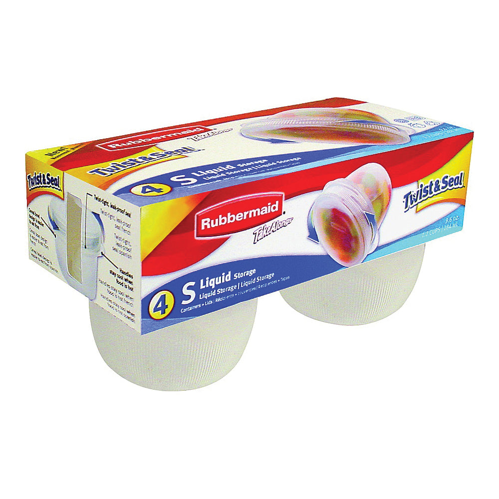 Rubbermaid TakeAlongs 7H9900TCHIL Food Container, 1.2 Cups Capacity, Plastic, Clear, 4 in L, 8 in W, 5 in H