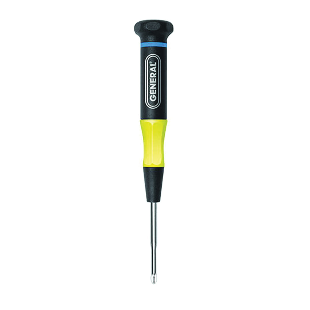 GENERAL 612020 Screwdriver, #00 Drive, Phillips Drive, 4-7/8 in OAL, 1-1/2 in L Shank, Cushion-Grip Handle