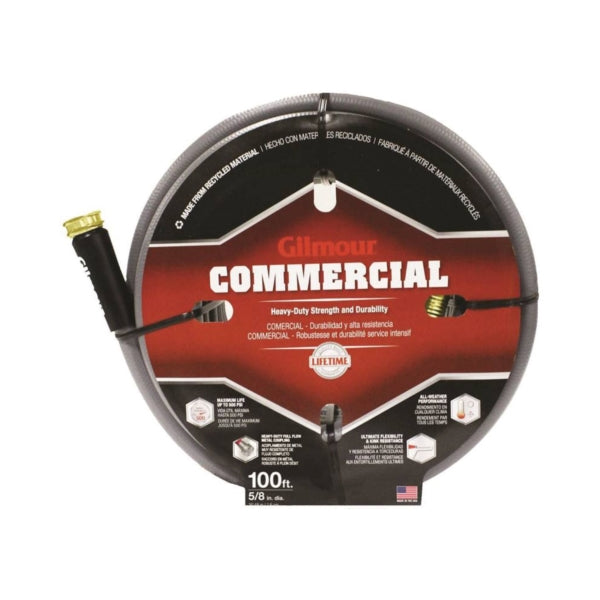 Gilmour 29-58100 Garden Hose, 100 ft L, Rubber/Vinyl, Gray