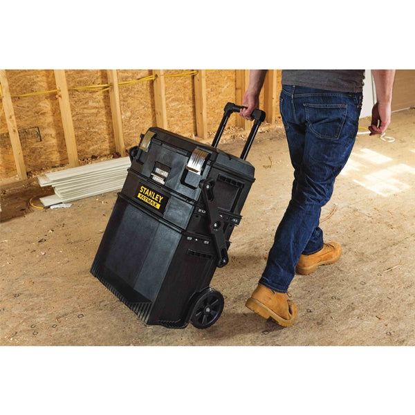 FATMAX 020800R 4-in-1 Mobile Work Station, 5 cu-in, Structural Foam, Black, 9 in L x 22 in W x 29 in H Outside