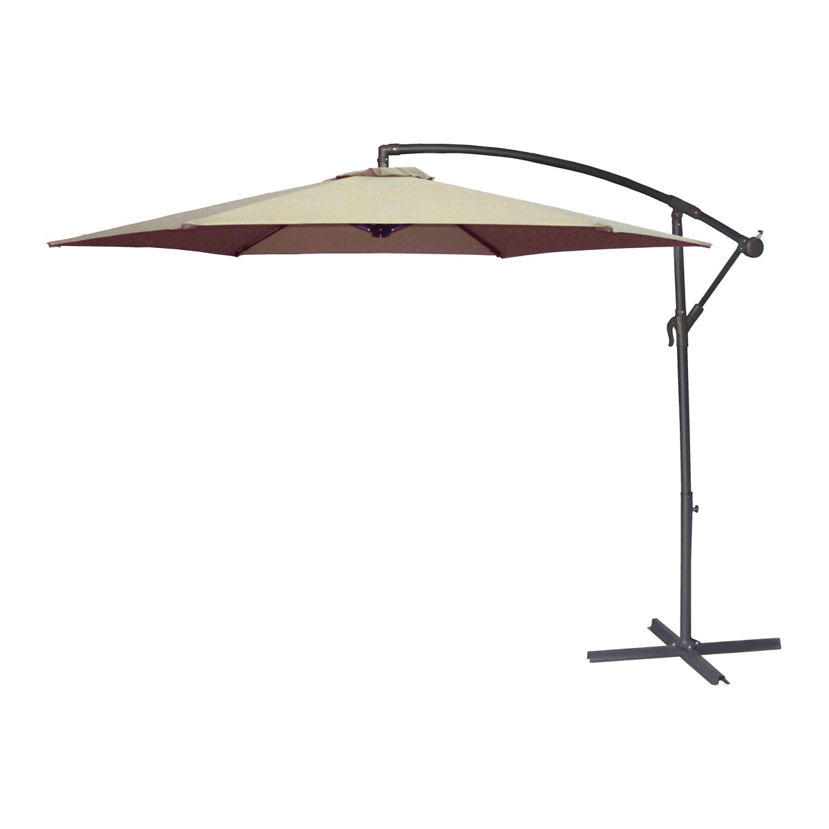 Seasonal Trends UMSC10BKOBD-04 Solar Offset Taupe Umbrella, 98.42 in OAH, 10 ft W Canopy, 10 ft L Canopy