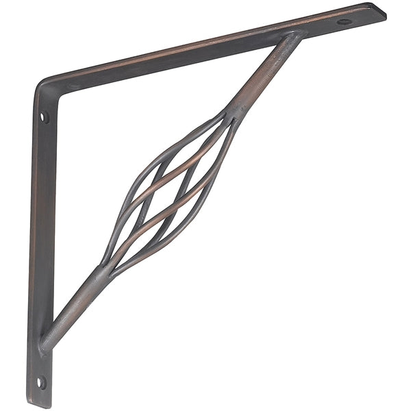 National Hardware N236-216 Shelf Bracket, 7 in L, Steel, Antique Bronze