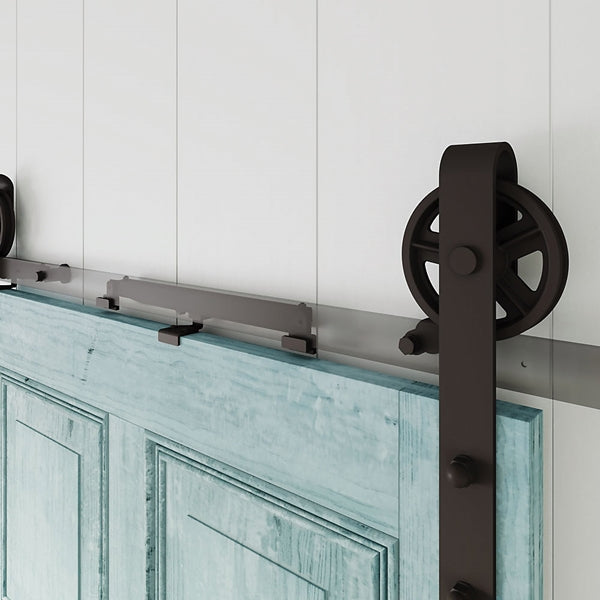 National Hardware N187-080 Sliding Door Hardware Kit, 13-3/8 in L Track, Plastic, Oil-Rubbed Bronze