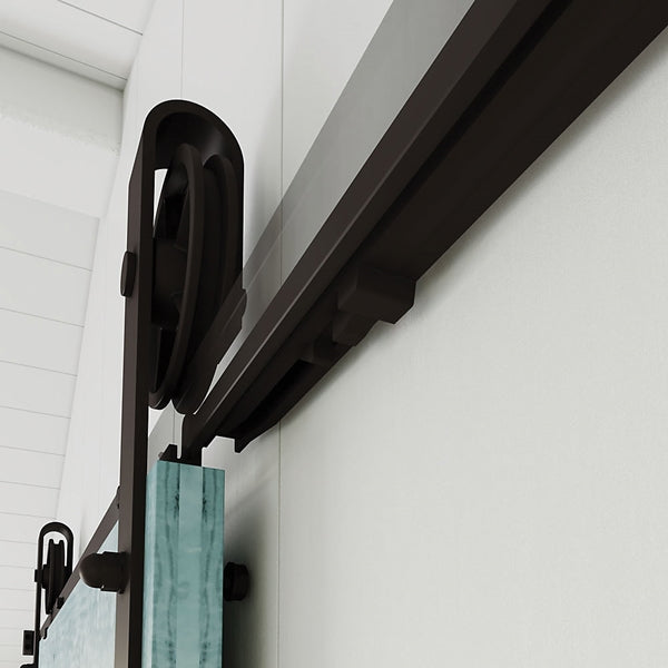 National Hardware N187-080 Sliding Door Hardware Kit, 13-3/8 in L Track, Plastic, Oil-Rubbed Bronze