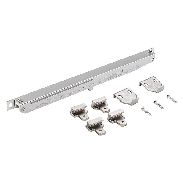 National Hardware N187-082 Sliding Door Hardware Kit, 13-3/8 in L Track, Plastic, Satin Nickel
