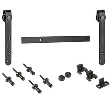 Load image into Gallery viewer, National Hardware N186-902 Sliding Door Hardware Mini Kit, 48 in L Track, Steel, Oil-Rubbed Bronze, Strap Mounting
