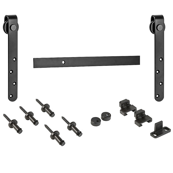 National Hardware N186-902 Sliding Door Hardware Mini Kit, 48 in L Track, Steel, Oil-Rubbed Bronze, Strap Mounting