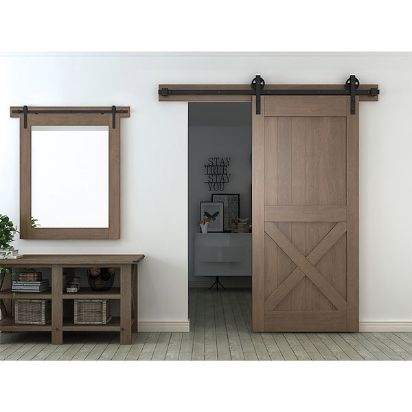 National Hardware N186-902 Sliding Door Hardware Mini Kit, 48 in L Track, Steel, Oil-Rubbed Bronze, Strap Mounting