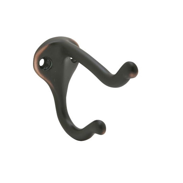 Schlage Ives 571A716 Coat and Hat Hook, 2-Hook, Aluminum, Aged Bronze