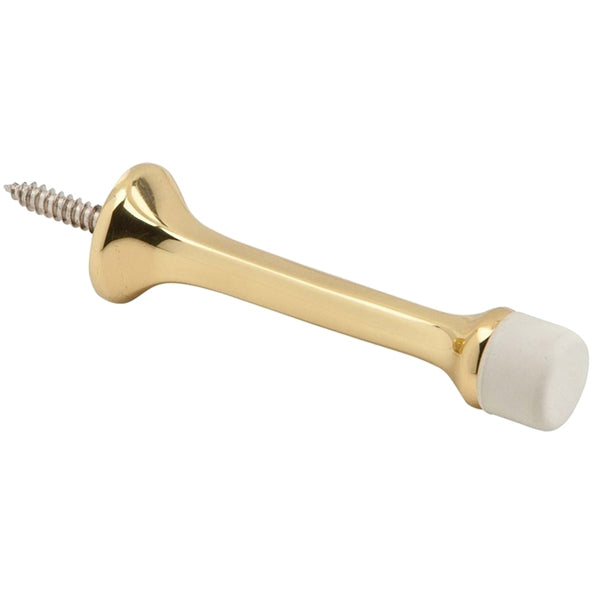 Schlage 61MB3 Door Stop, 7/8 in Dia Base, 3-1/8 in Projection, Brass, Brass