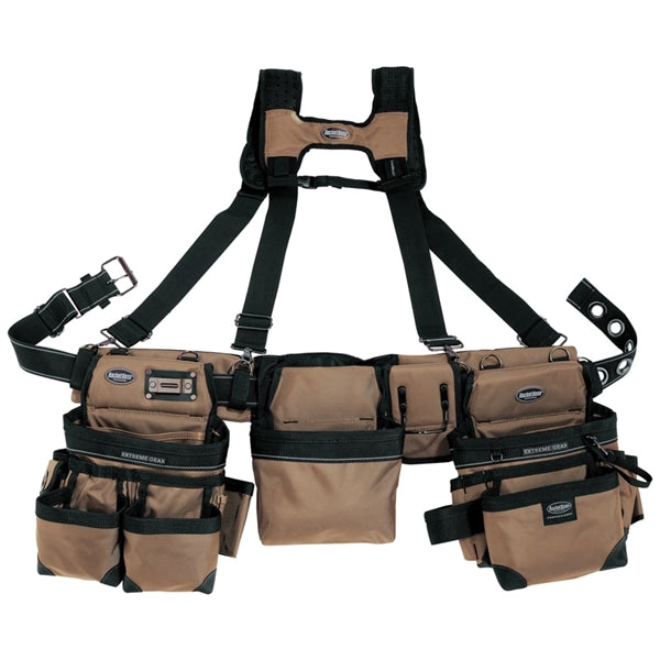Bucket Boss 55185-TN Framer&#39;s Rig, 52 in Waist, Poly Fabric, Tan, 29-Pocket