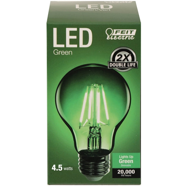 Feit Electric A19/TG/LED LED Bulb, Flood/Spotlight, A19 Lamp, E26 Lamp Base, Dimmable, Clear, Transparent Green Light