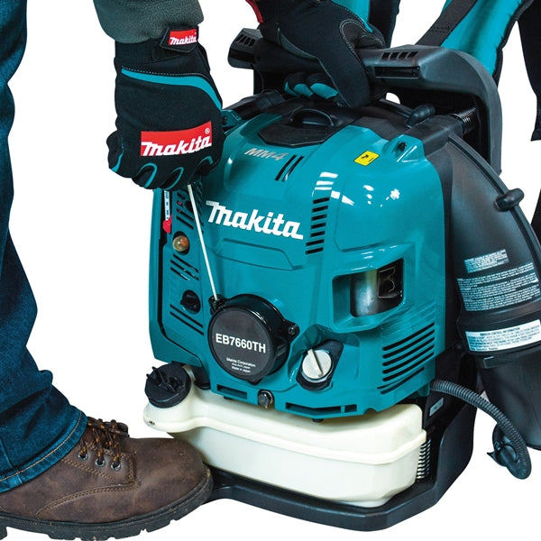Makita EB7660TH Backpack Blower, Unleaded Gas, 75.6 cc Engine Displacement, 4-Stroke Engine, 706 cfm Air