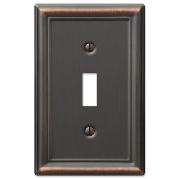 Amerelle Chelsea 149TDB Wallplate, 4-7/8 in L, 3-1/8 in W, 1 -Gang, Steel, Aged Bronze