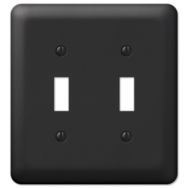 Amerelle Devon 935TTBK Wallplate, 5 in L, 4-5/8 in W, 2 -Gang, Steel, Black