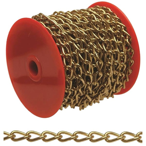 BARON 7170 Twist Link Chain, #70, 82 ft L, Brass