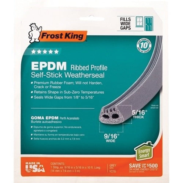 Frost King V23WA Foam Weatherseal Tape, 3/8 in W, 17 ft L, 1/8 in Thick, Rubber, White