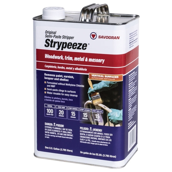 SAVOGRAN Strypeeze 01233 Paint/Varnish Remover, Liquid, Aromatic, Orange, 1 gal