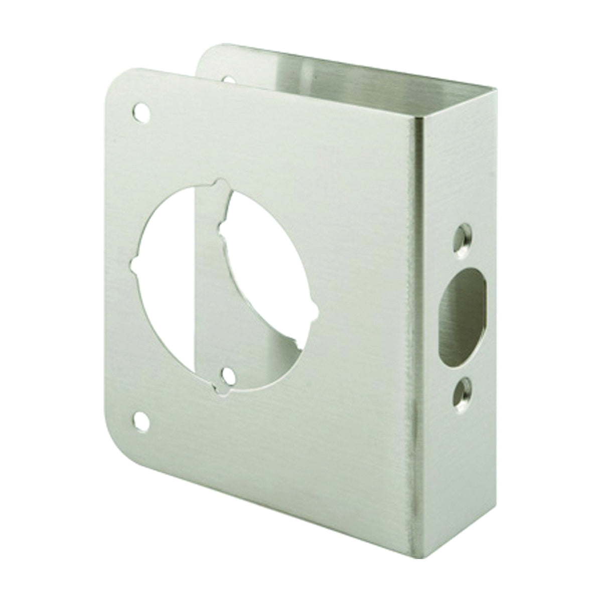 Prime-Line U 9590 Lock and Door Reinforcer, 2-3/8 in Backset, 1-3/4 in Thick Door, Stainless Steel, Stainless Steel