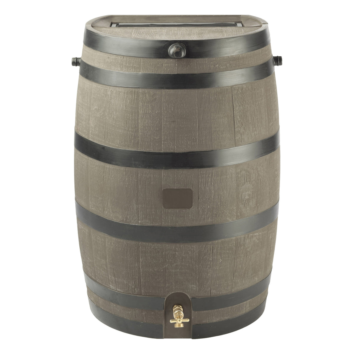 RTS 55100006005600 Rain Barrel, 50 gal Capacity, Plastic, Woodgrain