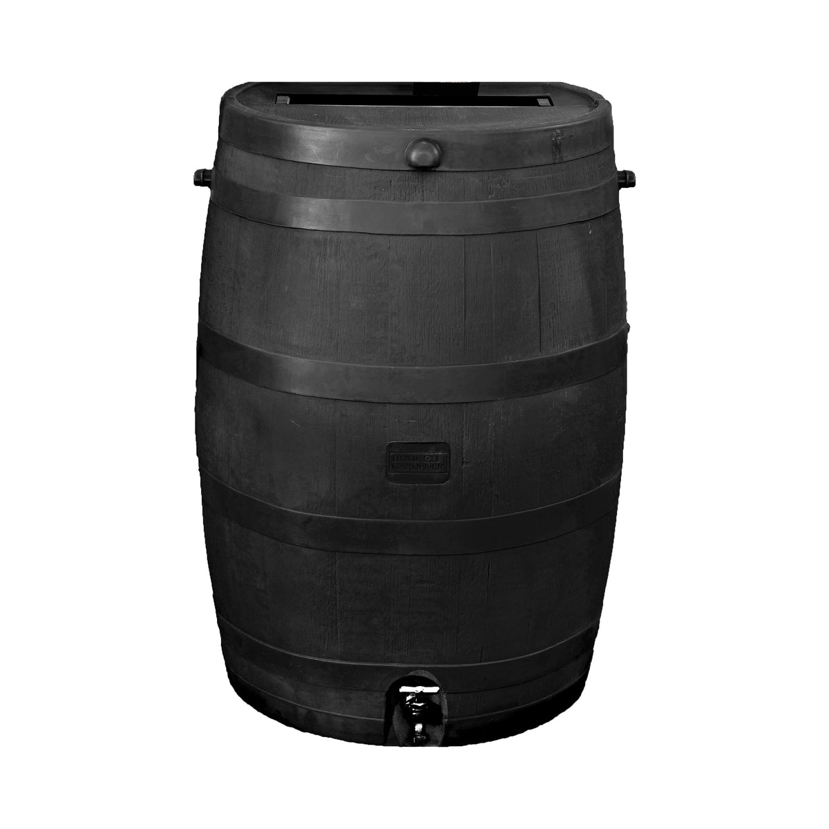 RTS 551000300A8000 Rain Barrel, 50 gal Capacity, Plastic, Black
