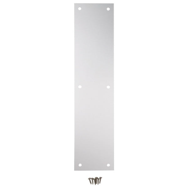 National Hardware N270-504 Push Plate, Nickel, Satin, 15 in L, 3-1/2 in W