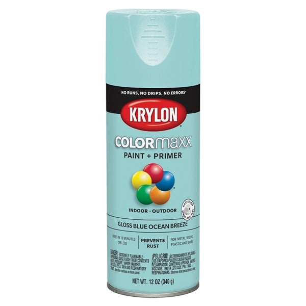 Krylon COLORmaxx K05506007 Spray Paint, Gloss, Blue, 12 oz, Aerosol Can