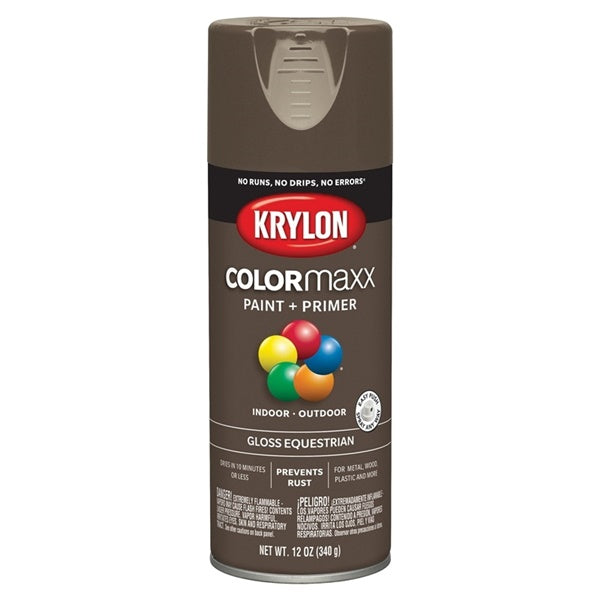 Krylon COLORmaxx K05518007 Spray Paint, Gloss, Equestrian, 12 oz, Aerosol Can