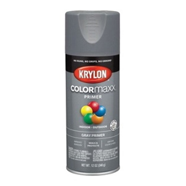 Krylon COLORmaxx K05582007 Primer, Gray, 12 oz
