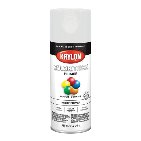 Krylon COLORmaxx K05584007 Primer, White, 12 oz