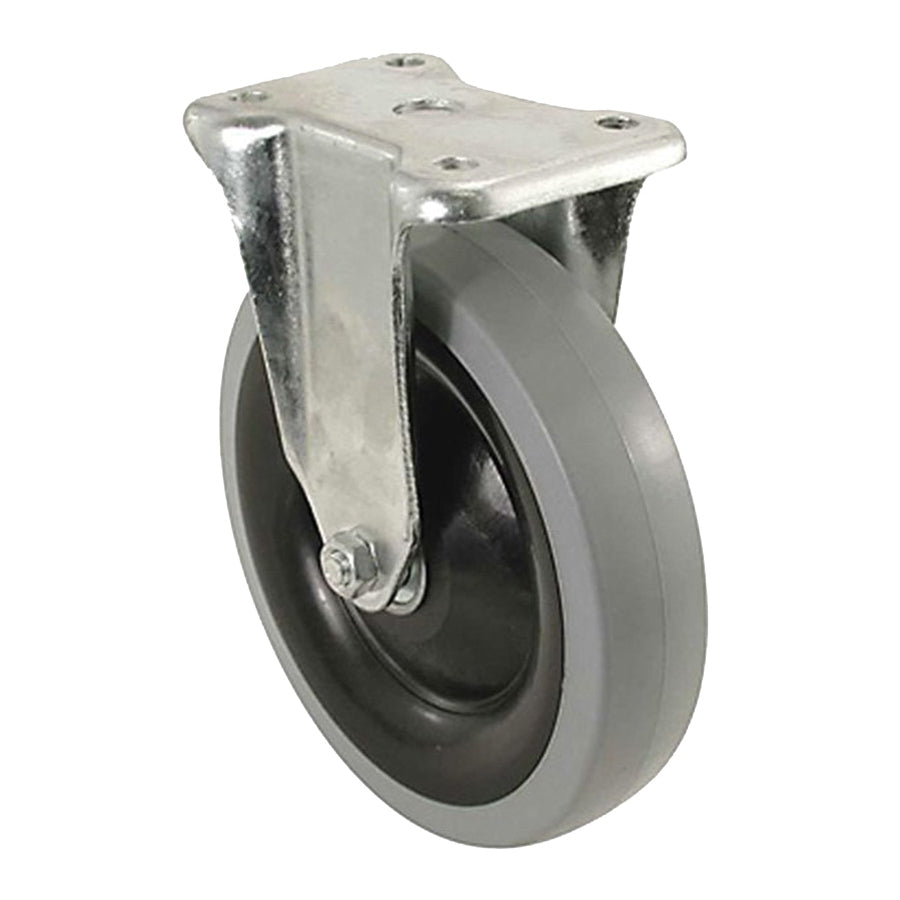 Shepherd Hardware 400 Series 9737 Rigid Caster, 4 in Dia Wheel, TPR Wheel, Gray, 250 lb