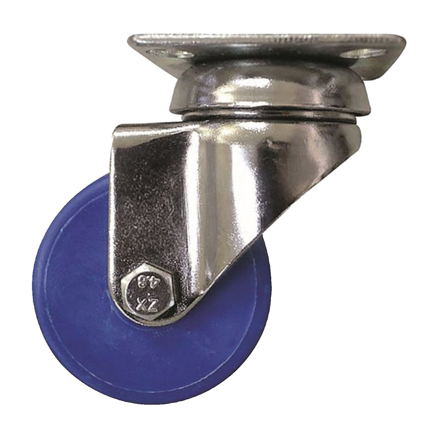 Shepherd Hardware 6272 Swivel Caster, 2 in Dia Wheel, Polypropylene Wheel, Blue, 88 lb