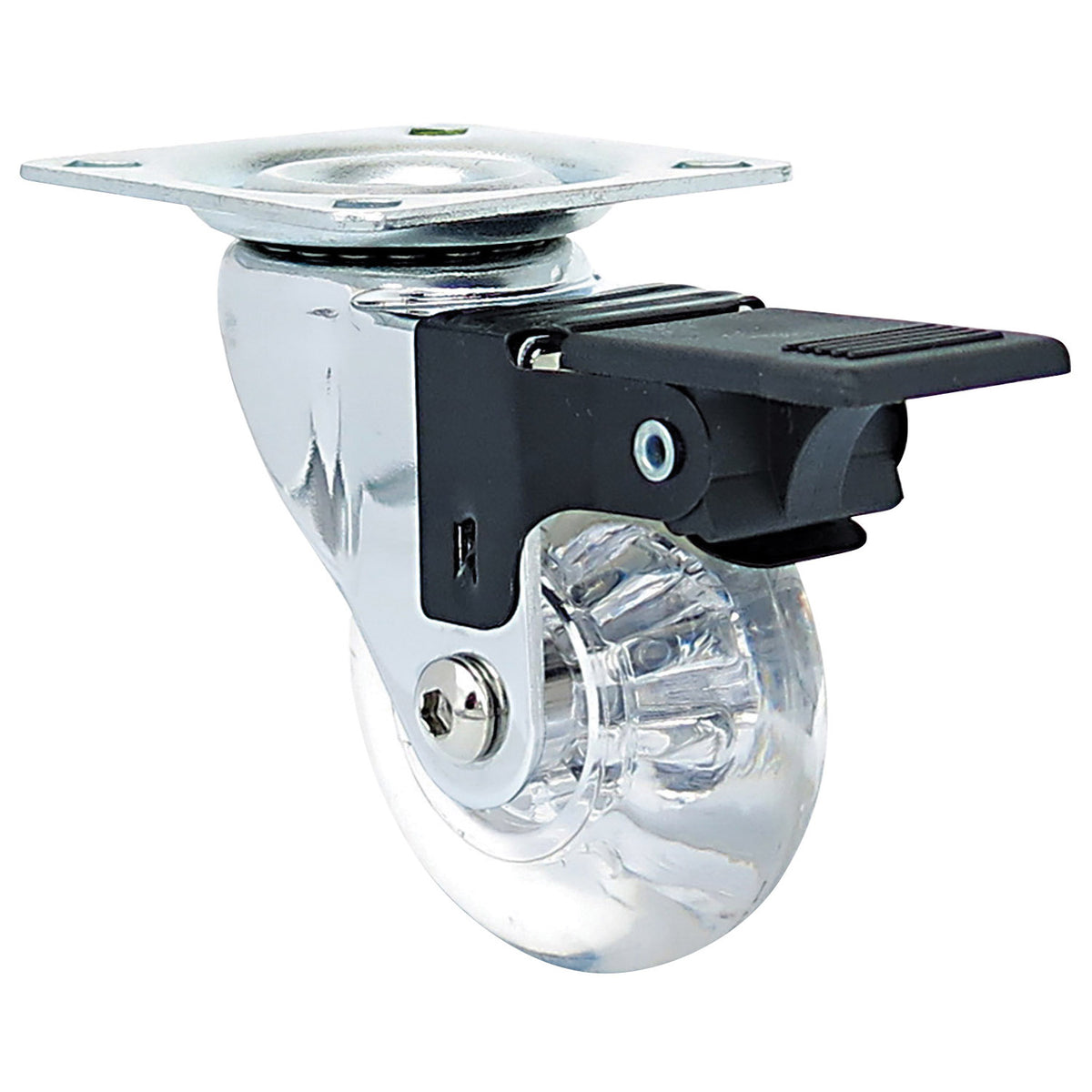 Shepherd Hardware 6279 Swivel Caster, 2 in Dia Wheel, Polyurethane Wheel, Clear, 110 lb