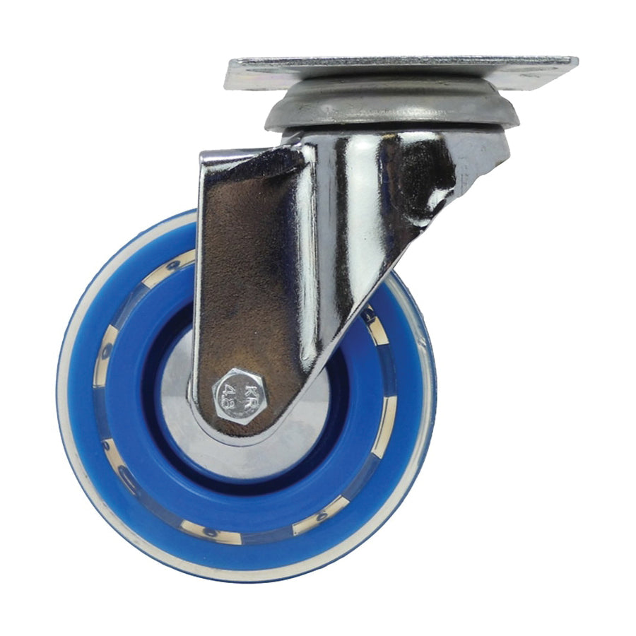 Shepherd Hardware 6267 Swivel Caster, 3 in Dia Wheel, Polyurethane Wheel, Blue, 132 lb