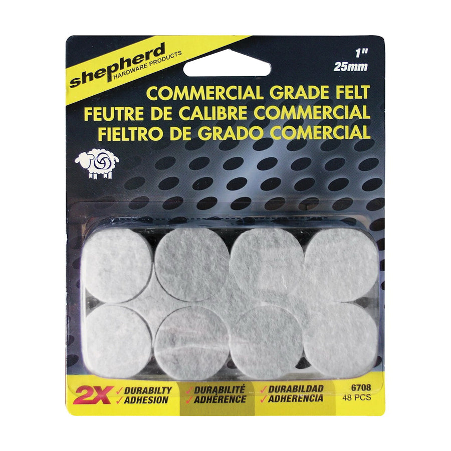 Shepherd Hardware 6708 Protective Pad, Felt, Beige, 1 in Dia, Round