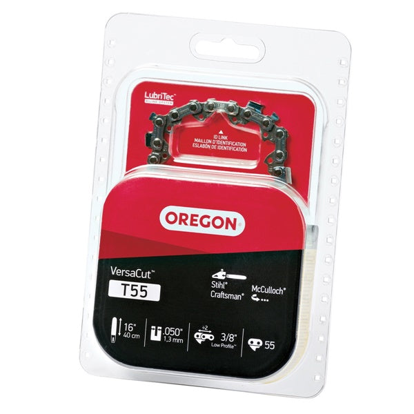 Oregon VersaCut T55 Chainsaw Chain, 16 in L Bar, 0.05 Gauge, 3/8 in TPI/Pitch, 55-Link