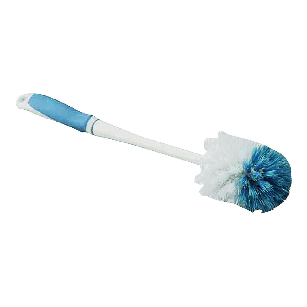 Simple Spaces YB88063L Toilet Bowl Brush, 1 in L Trim, PP/PVC Bristle, Blue/White Bristle, 3 in W Brush, 15 in OAL