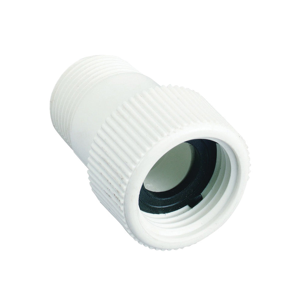 Orbit 53364 Hose to Pipe Adapter, 3/4 x 3/4 in, MNPT x FHT, Polyvinyl Chloride, White