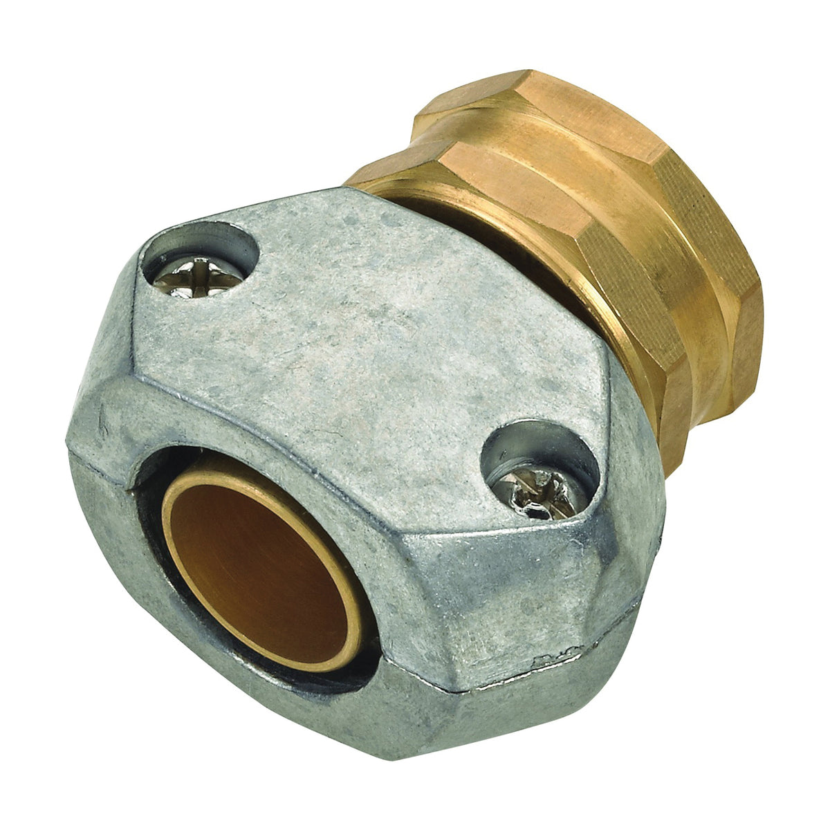 Landscapers Select GC533 Hose Coupling, 5/8 to 3/4 in, Female, Brass and zinc, Brass and Silver