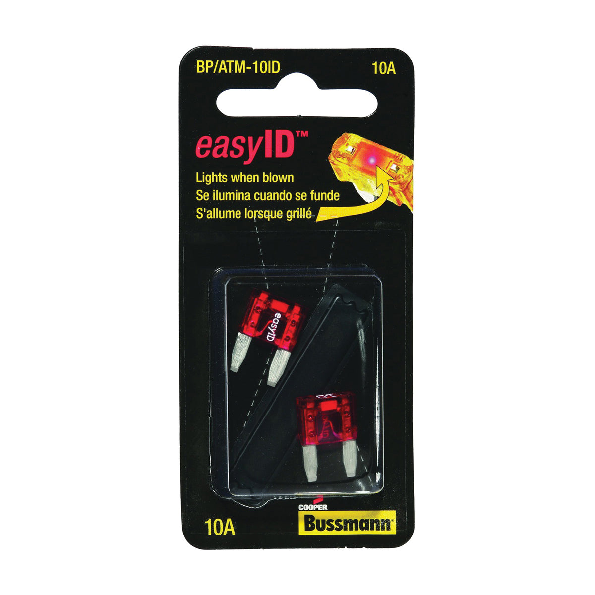 Bussmann BP/ATM-10ID Automotive Fuse, Blade Fuse, 32 VDC, 10 A, 1 kA Interrupt