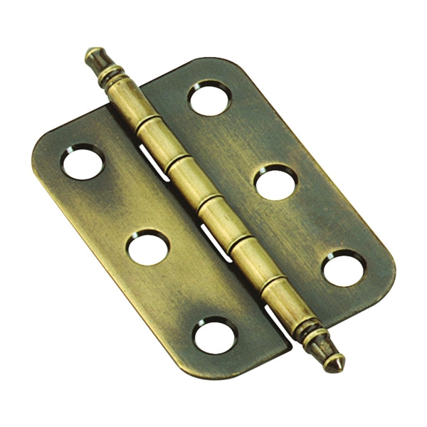 Amerock BPR2355AE Minaret Tip Hinge, Steel, Antique Brass, Flush Mounting