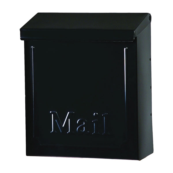 Gibraltar Mailboxes Townhouse THVKB001 Mailbox, 260 cu-in Capacity, Steel, Powder-Coated, Black, 8.6 in W, 4.1 in D